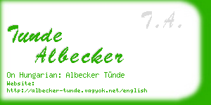 tunde albecker business card